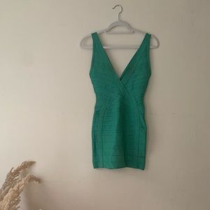 Green Mini Herve Leger Dress